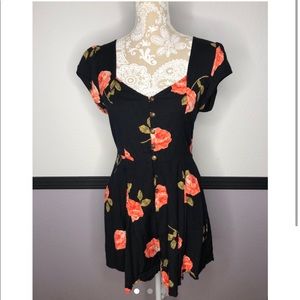 Urban Outfitters Black Floral Romper